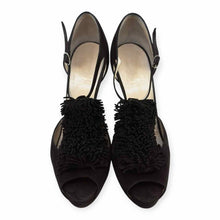 Load image into Gallery viewer, CHRISTIAN LOUBOUTIN Para La Cruz Size 8.5 Black Suede Solid Sandals
