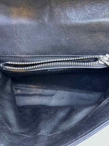 YVES SAINT LAURENT College Black Leather Chevron quilted Handbag
