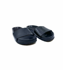 YVES SAINT LAURENT Size 6.5 Black Leather Solid Sandals