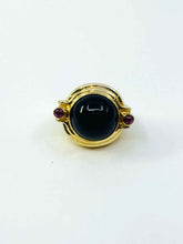 Load image into Gallery viewer, Cabochon Onyx and Ruby 14k Ring
