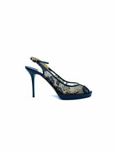 Load image into Gallery viewer, JIMMY CHOO Size 9.5 Black &amp; Beige Lace Sandals
