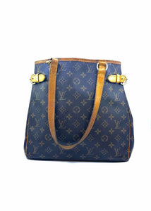 LOUIS VUITTON Brown Coated Leather LOGO Handbag