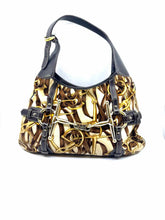 Load image into Gallery viewer, GUCCI Brown, beige Velvet Horsebit Handbag
