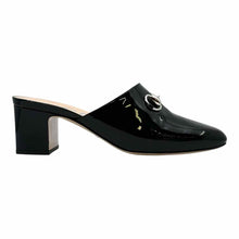 Load image into Gallery viewer, GUCCI Size 10.5 Black Patent Leather Mules
