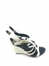 Load image into Gallery viewer, GIVENCHY Size 6 Black &amp; White Patent Leather Solid Wedge
