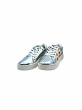 Load image into Gallery viewer, MOSCHINO Size 9 Silver, Red hearts Sneakers
