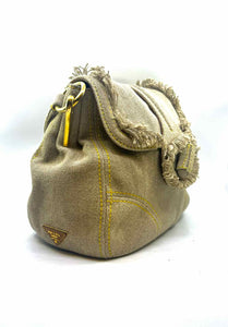 PRADA Beige Linen Handbag