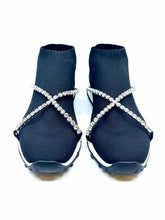 Load image into Gallery viewer, JIMMY CHOO Size 7.5 Black Knit Solid Sneakers
