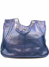 Load image into Gallery viewer, SALVATORE FERRAGAMO Black Leather Metallic Solid Handbag
