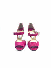 Load image into Gallery viewer, JIMMY CHOO Size 6.5 Hot Pink Patent Leather Sandals
