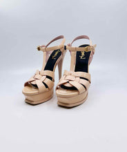 Load image into Gallery viewer, YVES SAINT LAURENT Size 7.5 Peach Patent Leather Sandals
