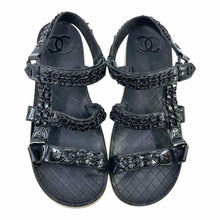 Load image into Gallery viewer, CHANEL Leather Chain Sandals | 10
