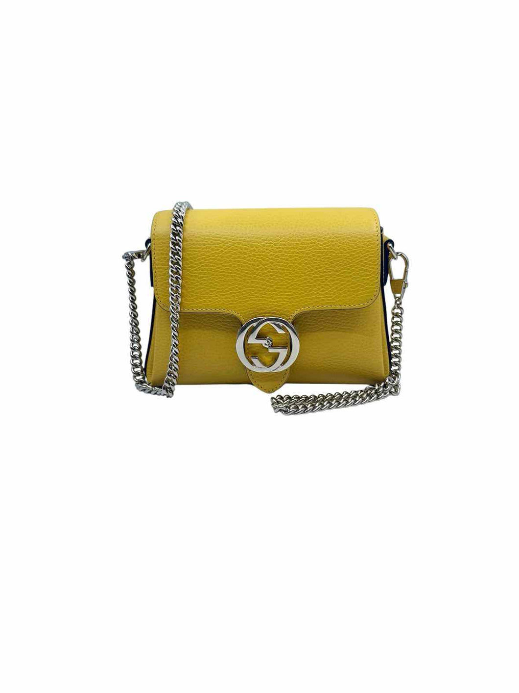 GUCCI Yellow Leather Pebble Handbag