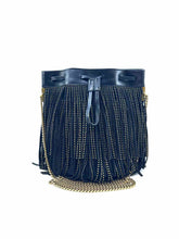 Load image into Gallery viewer, YVES SAINT LAURENT Talitha Black Leather Studs Handbag
