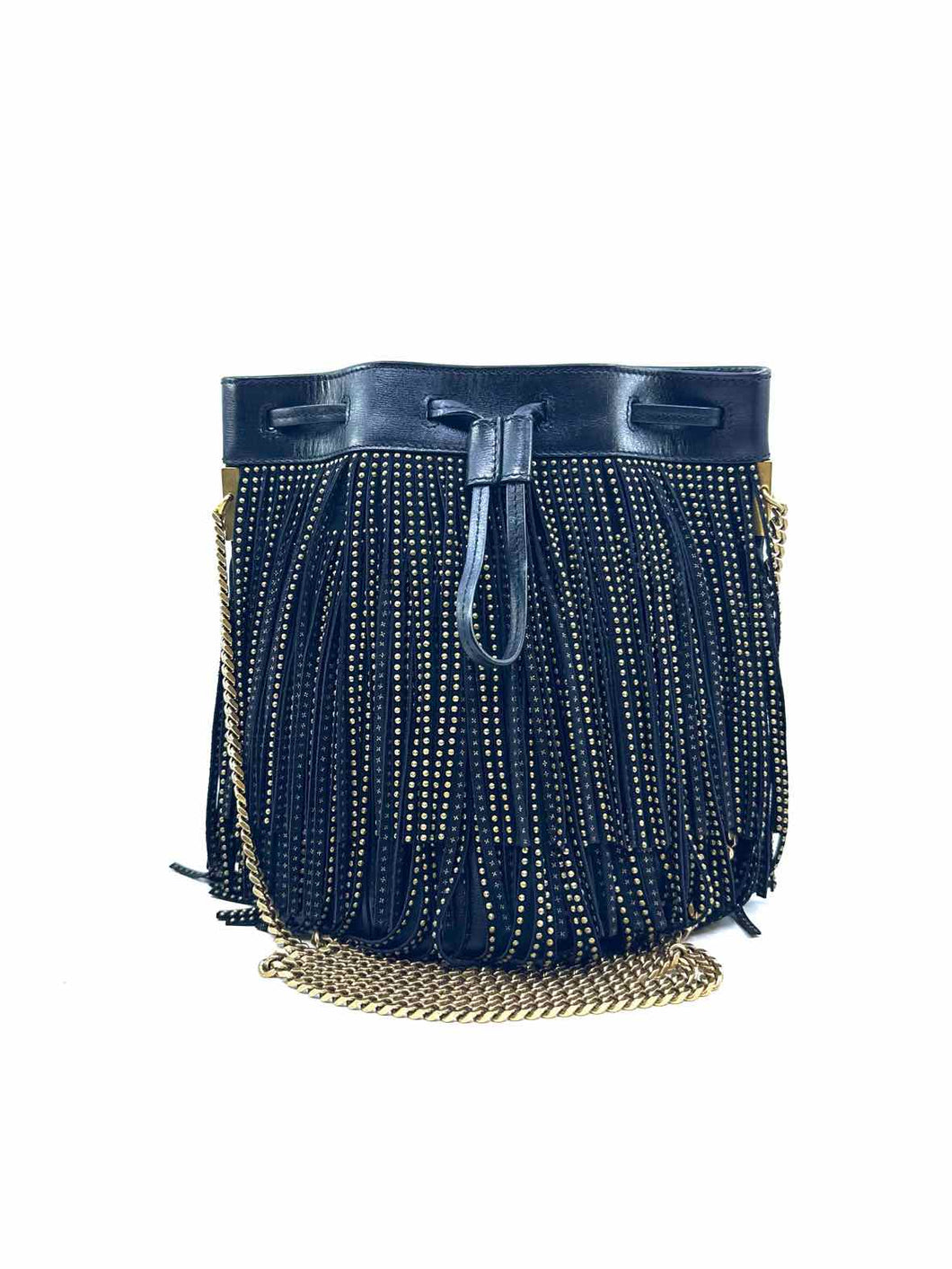 YVES SAINT LAURENT Talitha Black Leather Studs Handbag