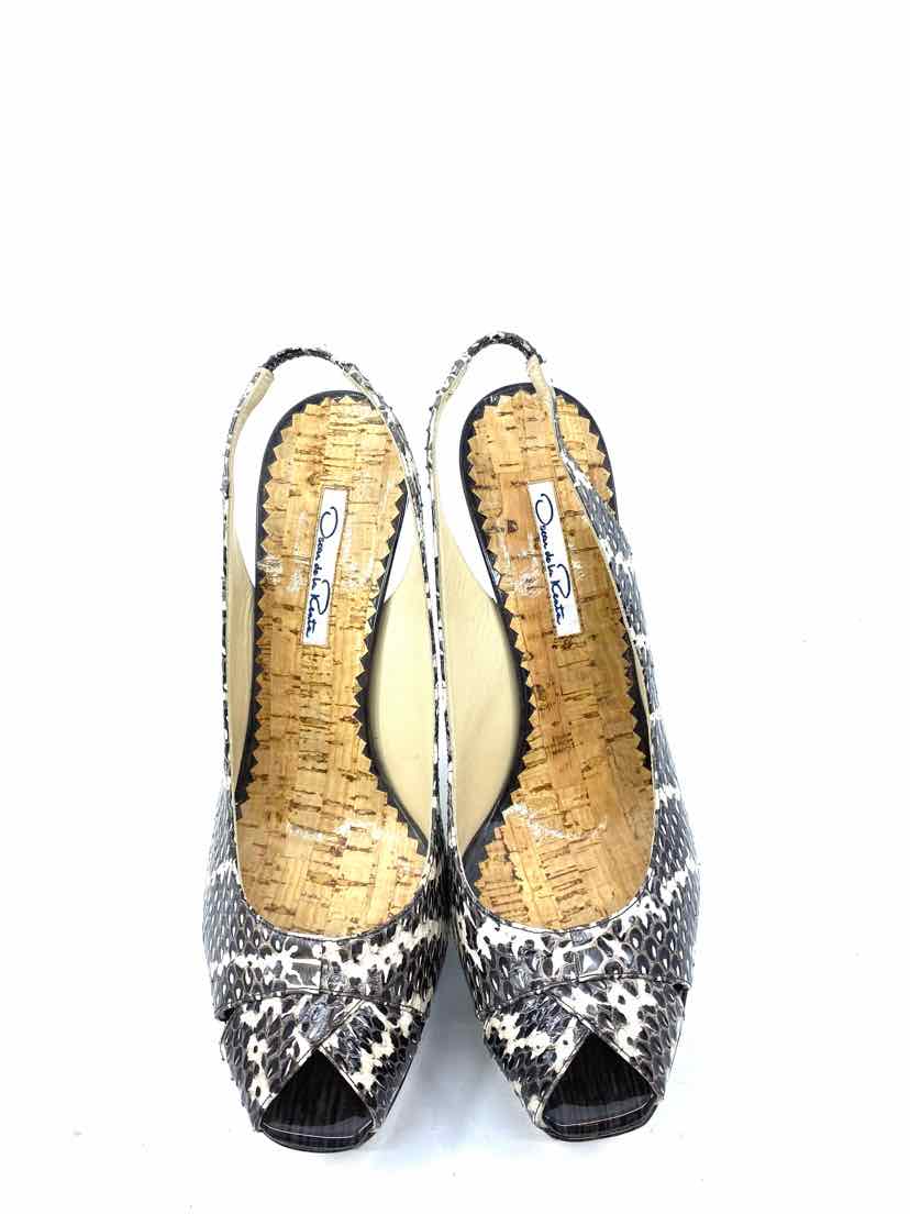 OSCAR DE LA RENTA Snakeskin Pumps | 9.5 - Labels Luxury