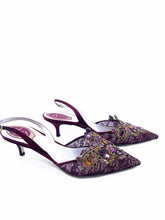 Load image into Gallery viewer, RENE CAOVILLA Size 11 Maroon Lace Crystals Slingback
