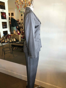 ESCADA Silver Button Up Pant Suit | 4 - Labels Luxury