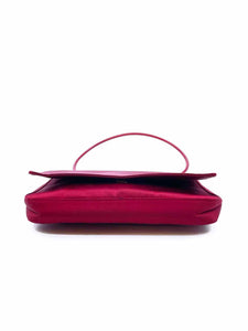 GUCCI Red Satin Solid Evening Bag