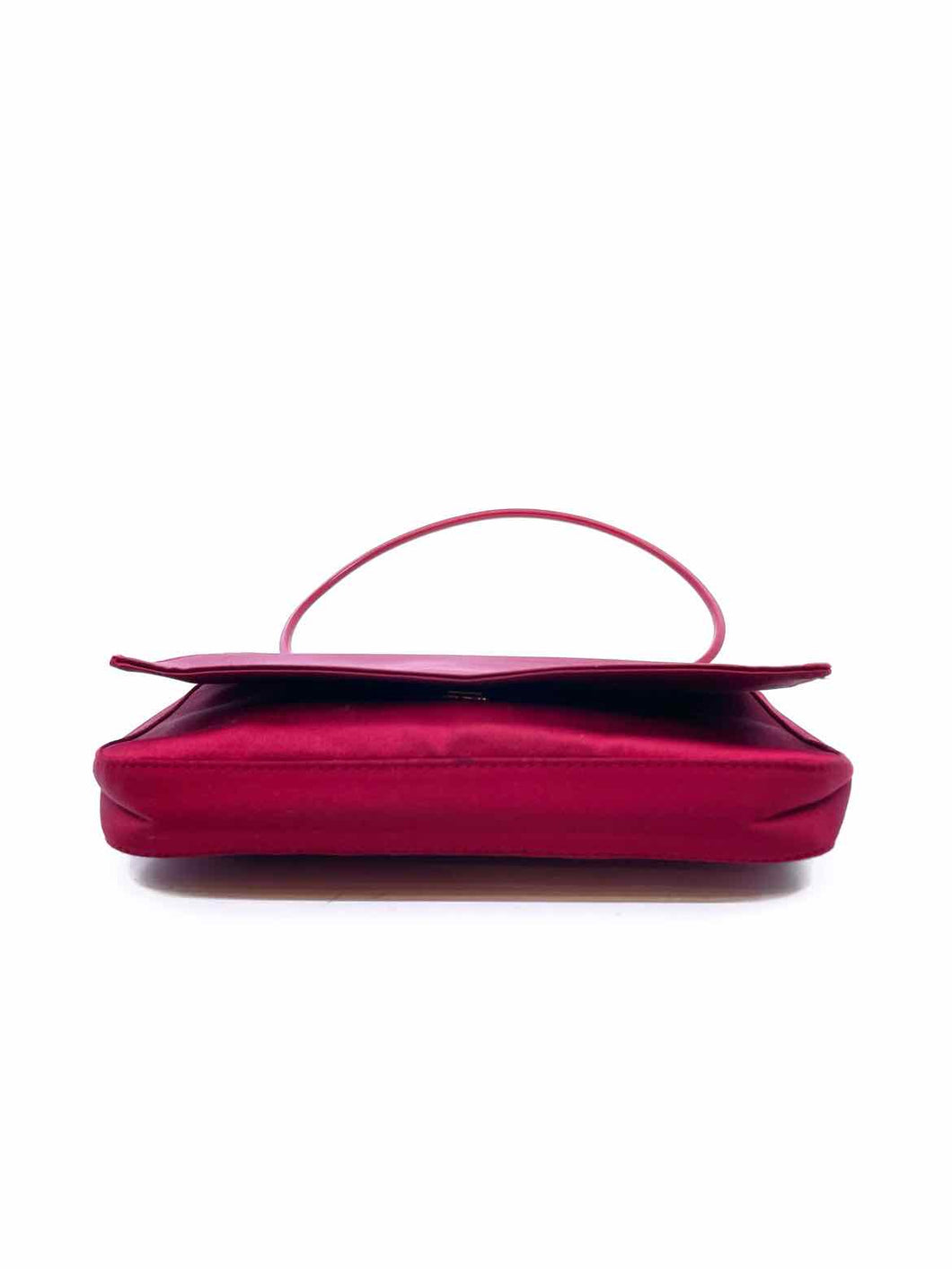 GUCCI Red Satin Solid Evening Bag