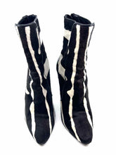 Load image into Gallery viewer, BALMAIN Black &amp; White Animal Print Ankle Boot | 7.5
