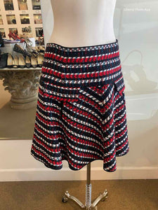 OSCAR DE LA RENTA Tweed Stripe Skirt | 12 - Labels Luxury