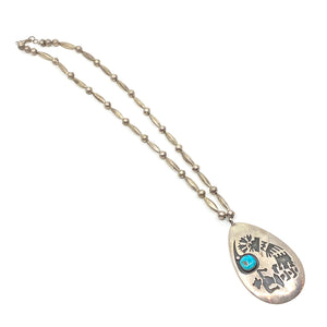 J BEGAY Sterling Silver Turquoise Necklace - Labels Luxury