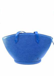 LOUIS VUITTON Blue Leather Handbag