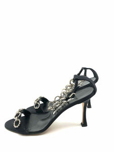 MANOLO BLAHNIK Circular Rhinestone Sandals | 8 - Labels Luxury