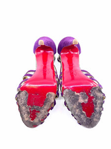 CHRISTIAN LOUBOUTIN Size 6.5 Purple Suede Sandals