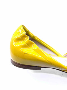 ROGER VIVIER Size 5 Yellow Patent Leather Solid Flats