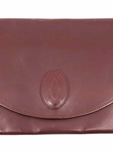 CARTIER Maroon Solid Clutch - Labels Luxury