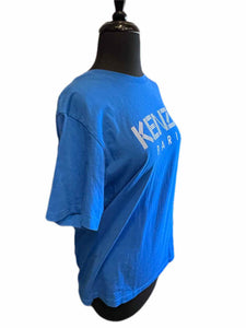 KENZO Blue White Print T-shirt | L