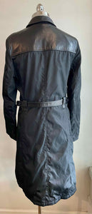 PRADA Size 10 Black Nylon Solid Coat