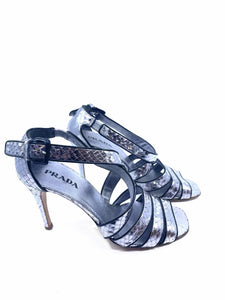 PRADA Silver Sandals | 7.5