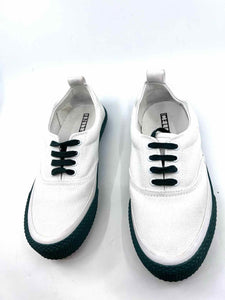 CELINE White and Green Skate Canvas Sneaker | 9
