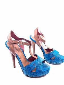 MISSONI Size 8.5 Blue Lace Sandals