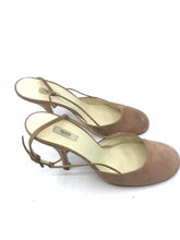 Load image into Gallery viewer, PRADA Size 9.5 Nude Suede Solid Sling back
