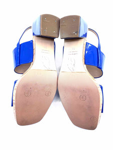 ROGER VIVIER Size 8 Blue Patent Leather Sandals