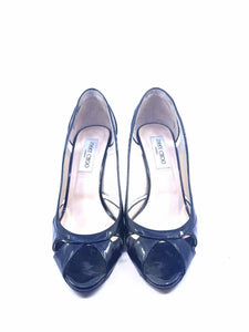 JIMMY CHOO Size 10 Black Patent Leather Solid Pumps