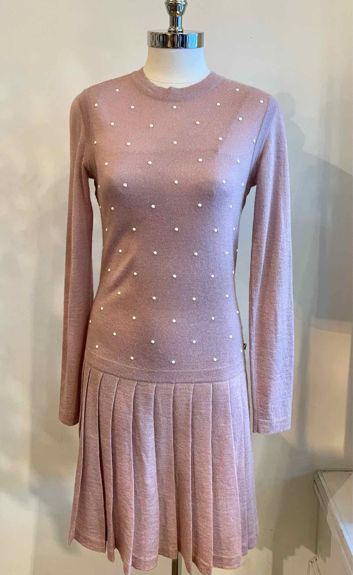 Chanel 2018 Waterfall Mini Knit Dress Cashmere Pink 18S P58919 K07730