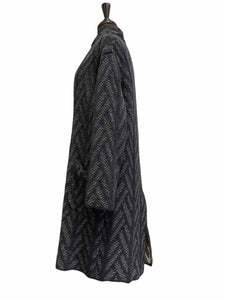 GIORGIO ARMANI Navy Wool Blend Coat | 8