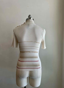 CHANEL Size 6 Off White Blouse