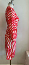 Load image into Gallery viewer, VALENTINO Size 6 Red Silk Polka Dot Dress
