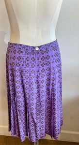 CHANEL Size 6 Purple, Brown Silk Clover Skirt