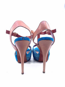 MISSONI Size 8.5 Blue Lace Sandals