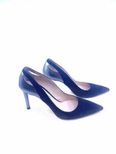 Load image into Gallery viewer, PRADA Size 6 Navy Suede Pumps
