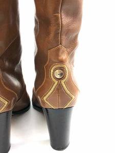 SERGIO ROSSI Embroider Tall Cowboy Boot | 10