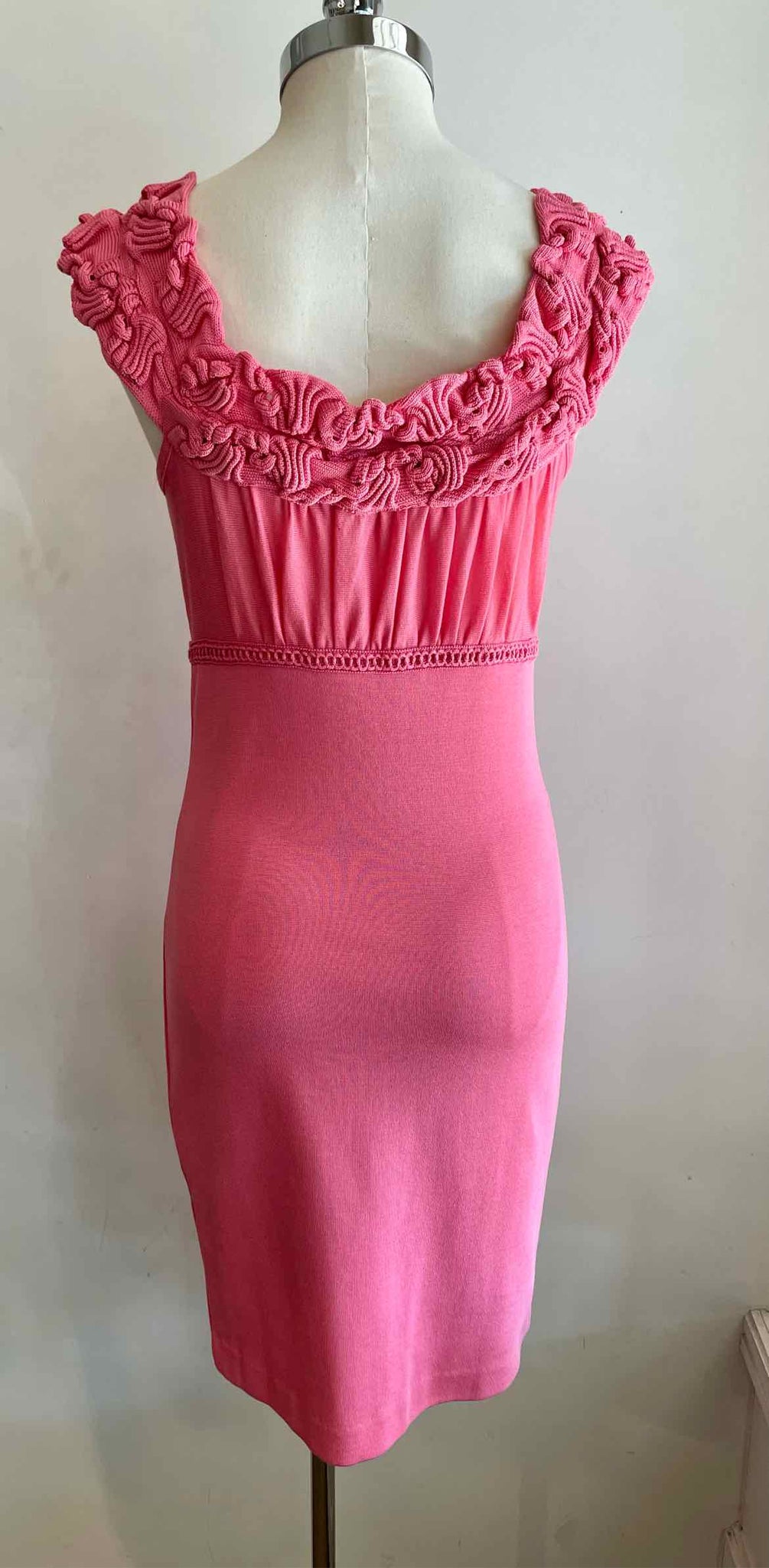 escada pink dress Vintage Designer Escada Couture 2000 Pink Silk Dress