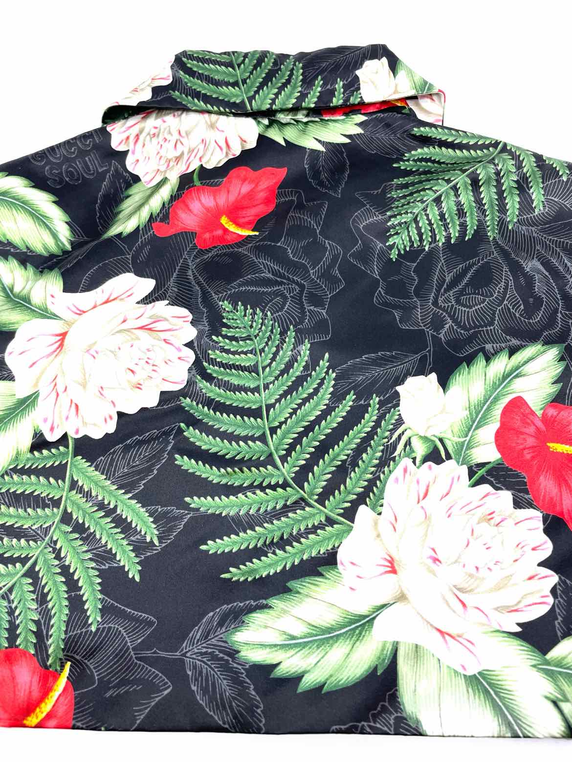 GUCCI Size XS Green, Black Floral Hawaiian Pajamas